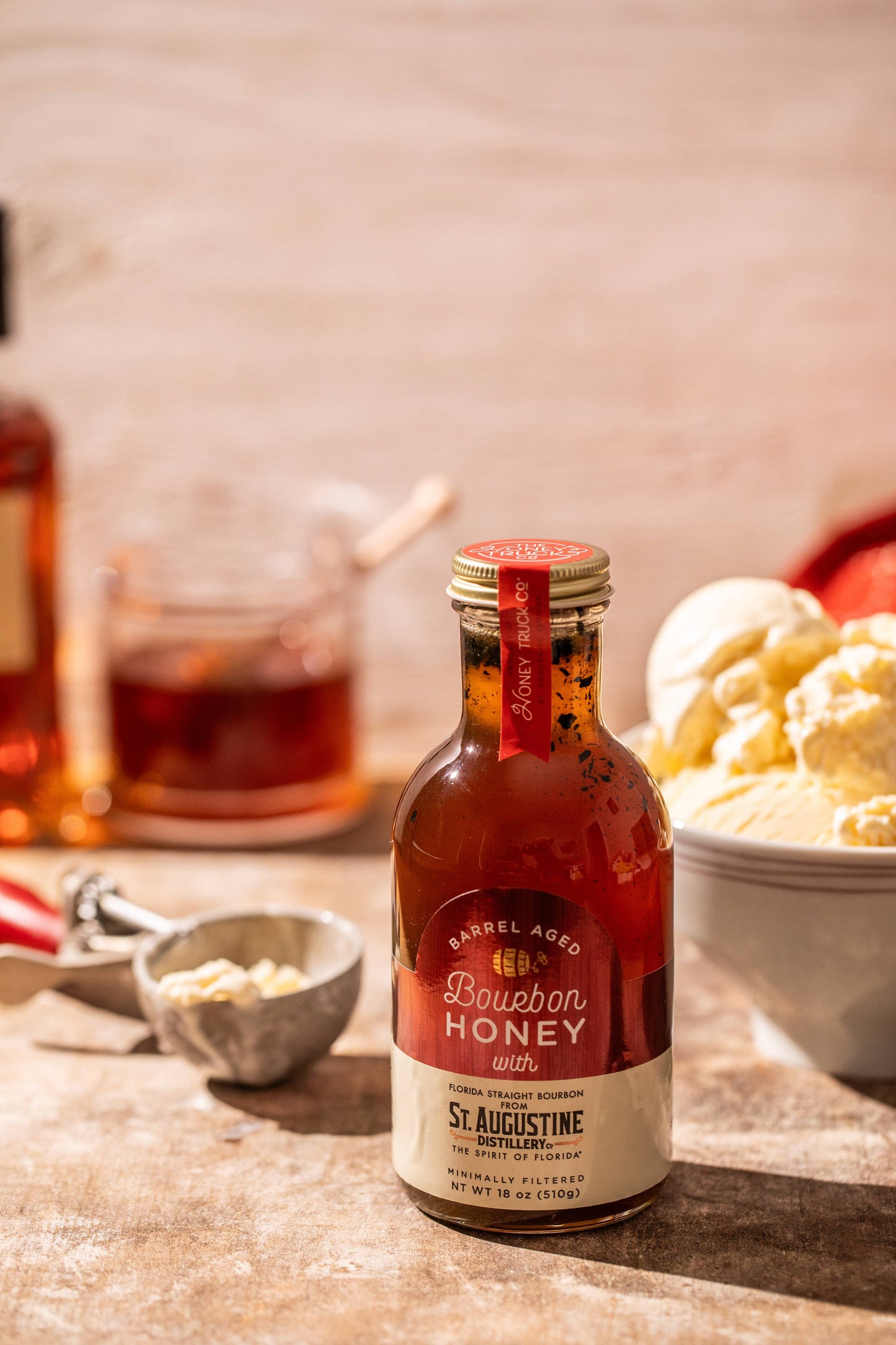 Bourbon Honey | Raw, Unfiltered, | 12-pack | 18 oz