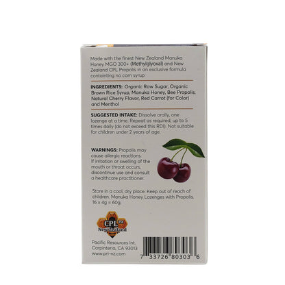 Manuka Honey Propolis Lozenges/Cough Drops, Cherry