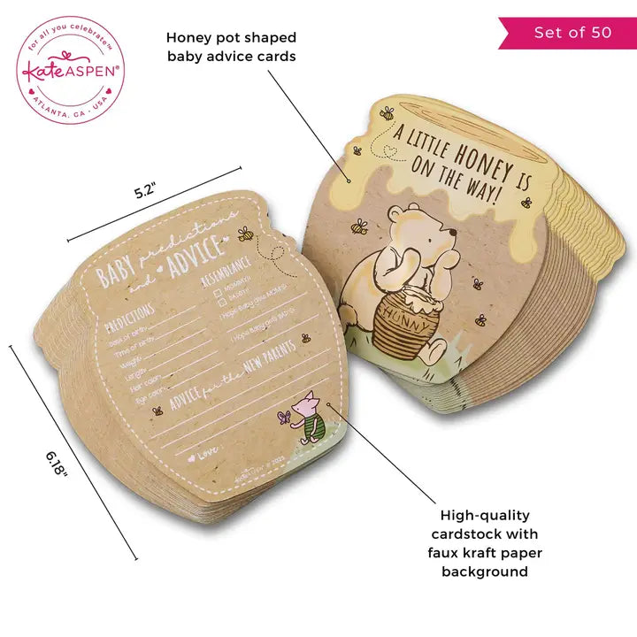 Honey Bear - 50 card stock baby shower game set