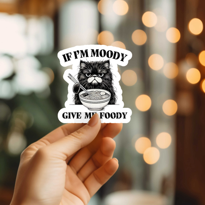 Funny Give Me Foody Vinyl Sticker - Cat
