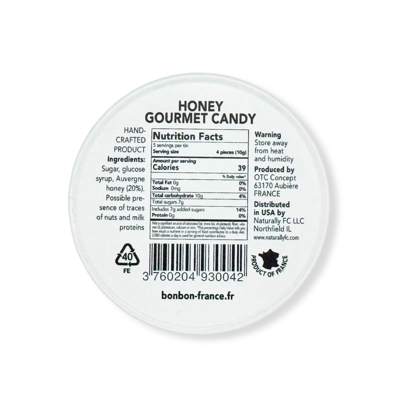 Saint Ange Honey Eucalyptus - French Gourmet Candy Tin