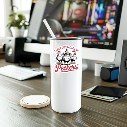 Funny Easily Distracted By Peckers Vinyl Sticker