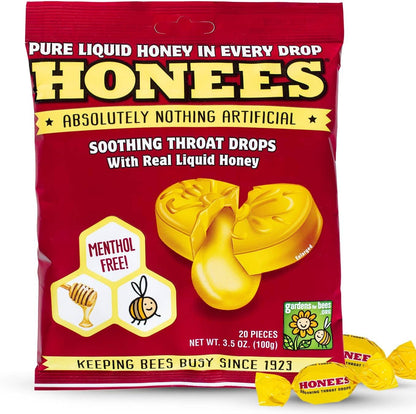 Honees HONEY Red Cough Drops 20 Piece BAG