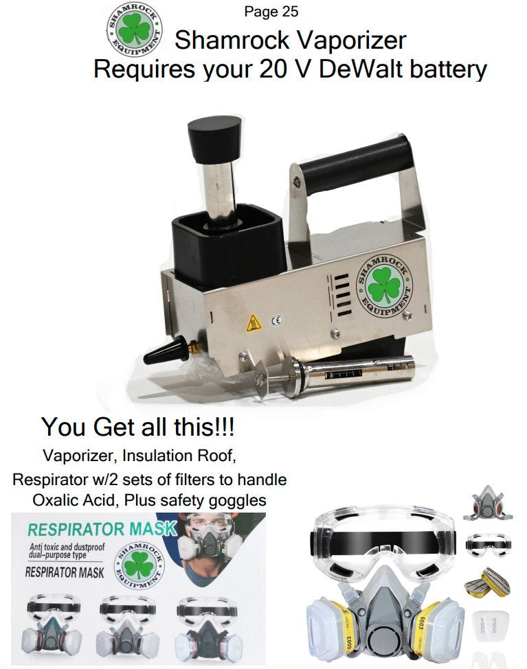 Shamrock Oxalic Acid battery (DeWalt) vaporizer COMPLETE KIT!