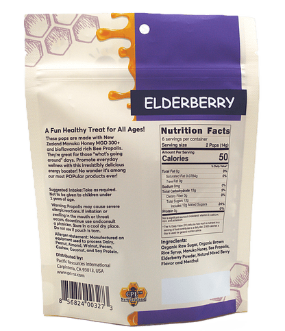 Manuka Honey Propolis Lollipop, Elderberry