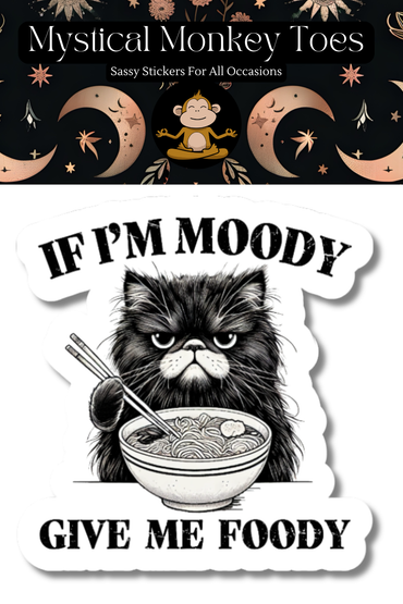 Funny Give Me Foody Vinyl Sticker - Cat