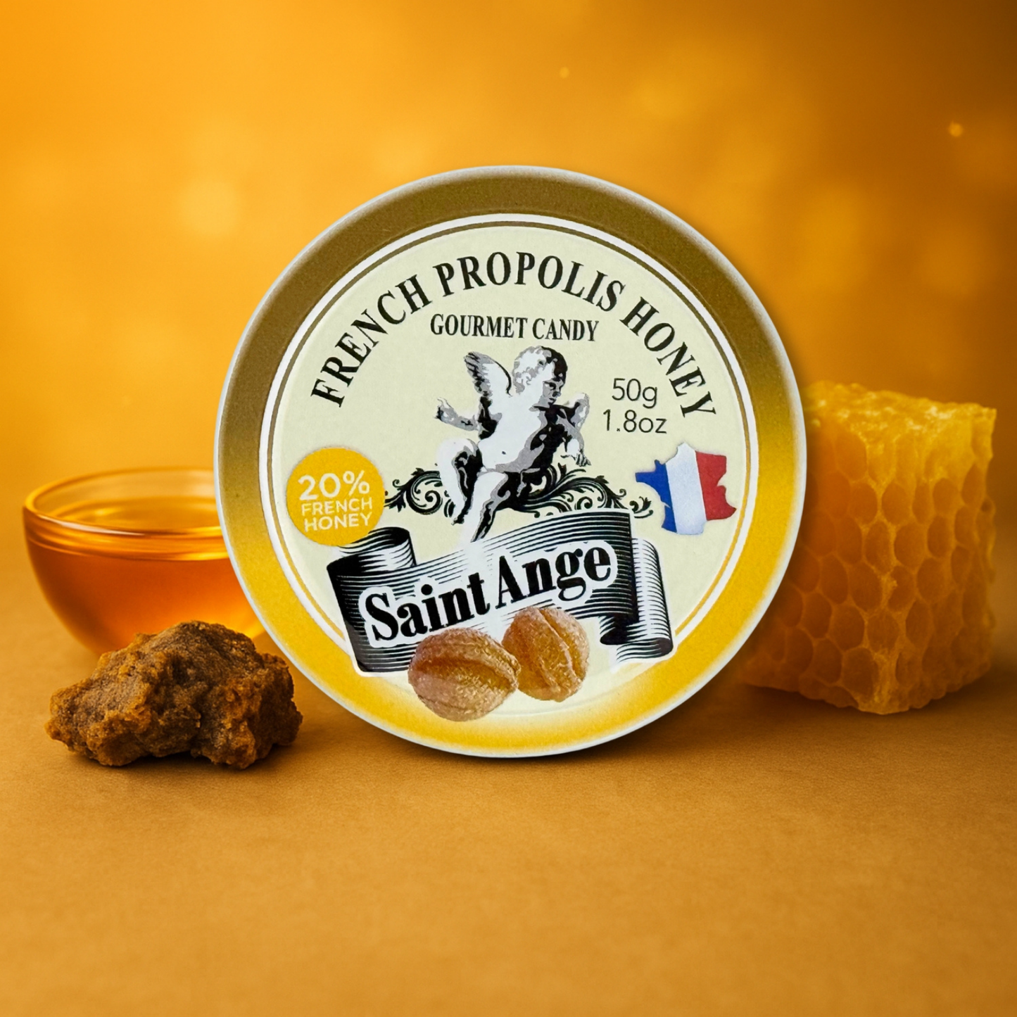 Saint Ange Honey Propolis - French Gourmet Natural Candy Tin