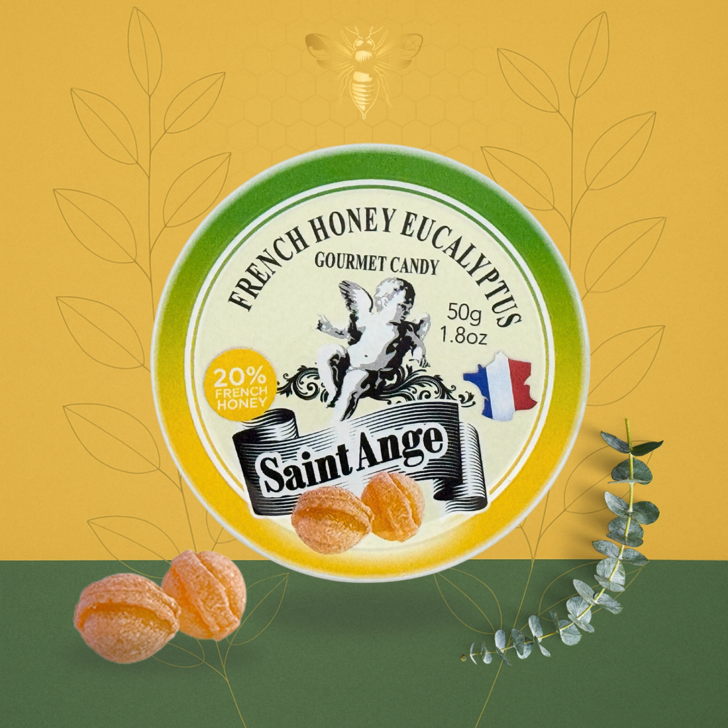 Saint Ange Honey Eucalyptus - French Gourmet Candy Tin