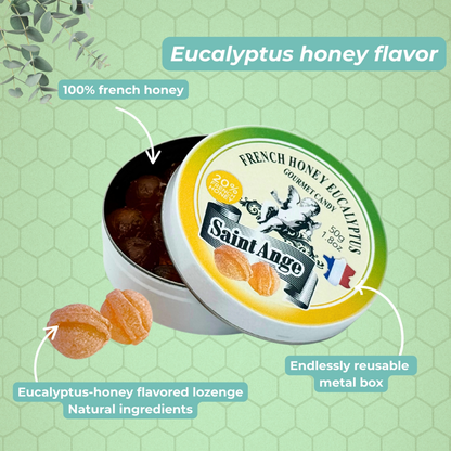 Saint Ange Honey Eucalyptus - French Gourmet Candy Tin