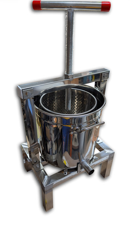 Heavy duty honey/wax press