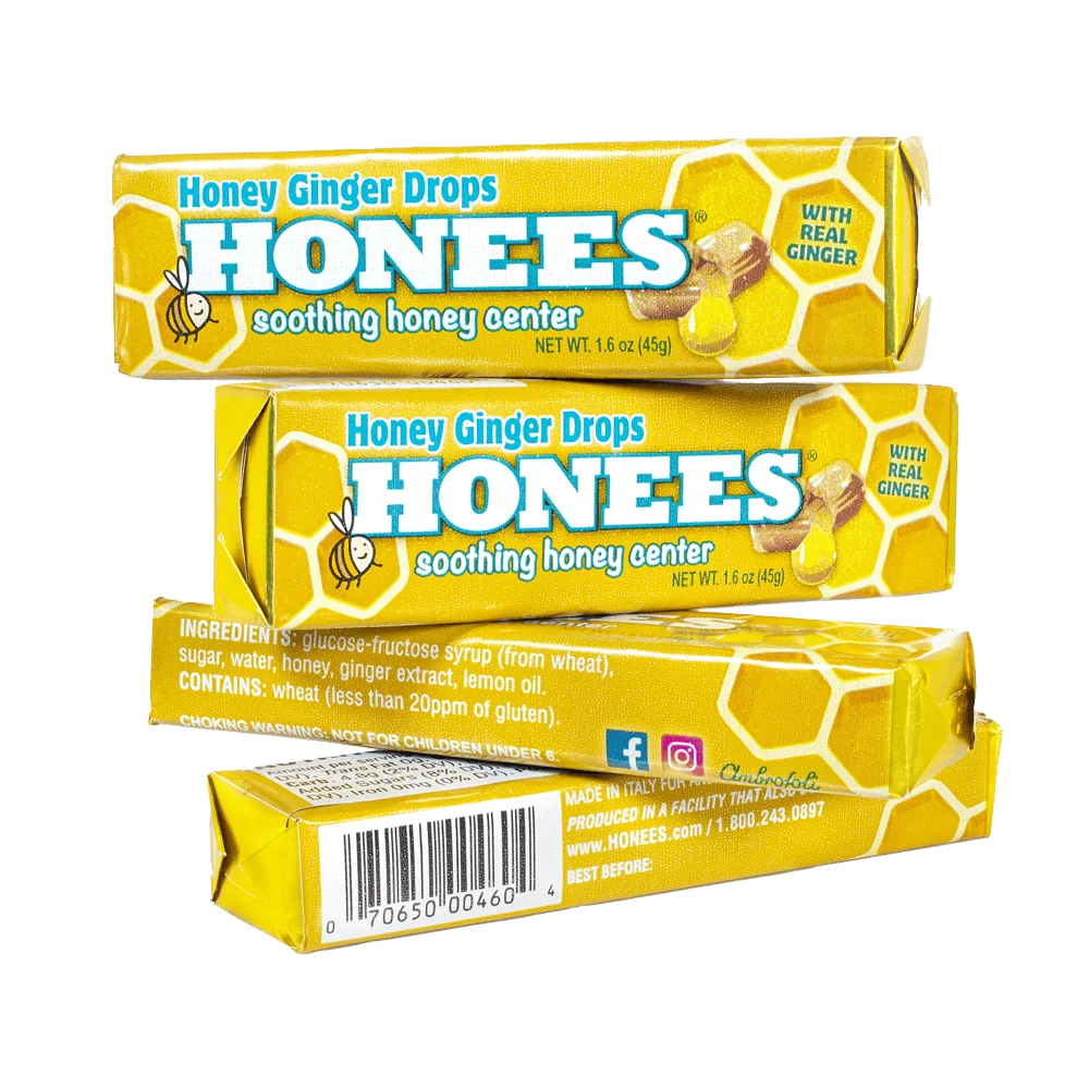 Honees Filled Honey GINGER Cough Drops - 9 count
