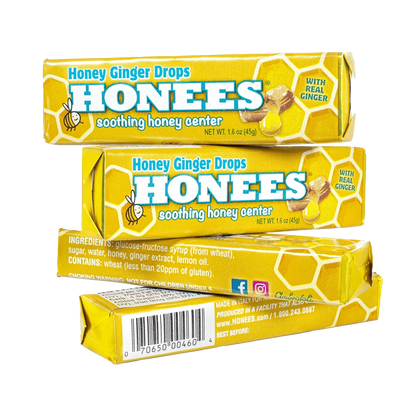 Honees Filled Honey GINGER Cough Drops - 9 count